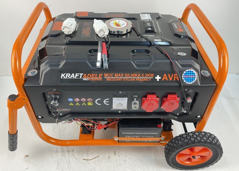 Бензиновий генератор 3500 w Kraft&Dele KD162 стартер+колеса Польща 1631424159 фото