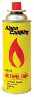 Газовий балончик катридж Alpen Camping 400 мл для горілок,плит, чи інших приладів 1643371613 фото