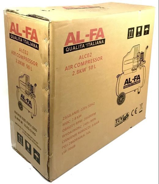 Компресор повітряний AL-FA ALC02: 2.8 кВт - 50 л. 1126437303 фото