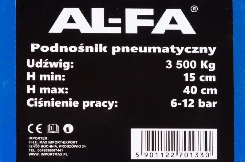 Домкрат пневмо 150-400 мм AL-FA 3.5 т (ALFPP) 2081496935 фото