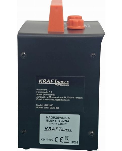 Обігрівач електричний 2.5 кВт Kraft&Dele KD11990 Польща 2866941742 фото