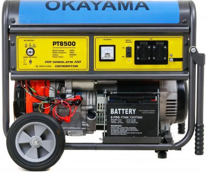 Генератор бензиновий 7.5 кВт OKAYAMA original PT-8500 100% Мідна обмотка 2268616016 фото